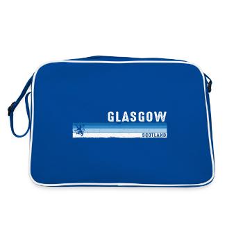 Glasgow, Écosse, ville animée, fierté écossaise - Sac Retro - bleu/blanc - Dos