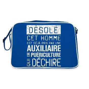 Auxiliaire puériculture Désolé ce mec pris - Sac Retro - bleu/blanc - Dos