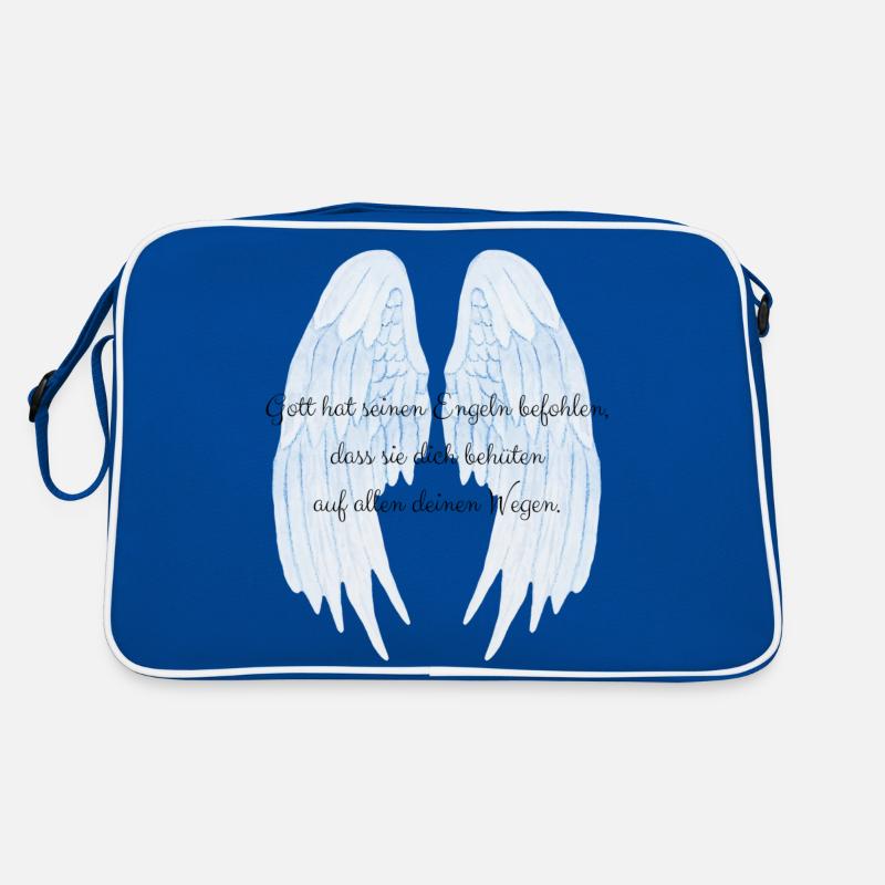 Gott hat seinen Engeln befohlen Spruch Schutzengel Retro Tasche