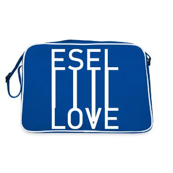 Donkey Esel - Retro Tasche - Blau/Weiß - Hinten
