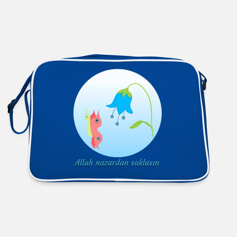 Nazar Evil Eye Protective Amulet Butterfly - Retro Bag - blue/white