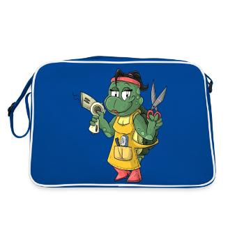 Coiffeur de tortue - Sac Retro - bleu/blanc - Dos