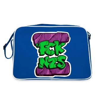 FCKNZS purplegreen - Retro Tasche - Blau/Weiß - Hinten