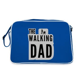 The Walking Dad Father And Stroller Black Grey - Retro Tasche - Blau/Weiß - Hinten