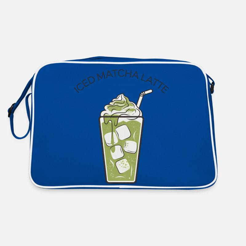 Iced Matcha Latte 2 - Retro Tasche - Blau/Weiß