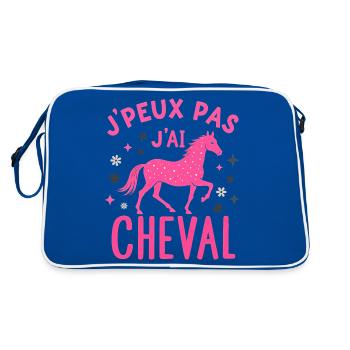 J'Peux Pas J'Ai Cheval Rose, fleur - Sac Retro - bleu/blanc - Dos