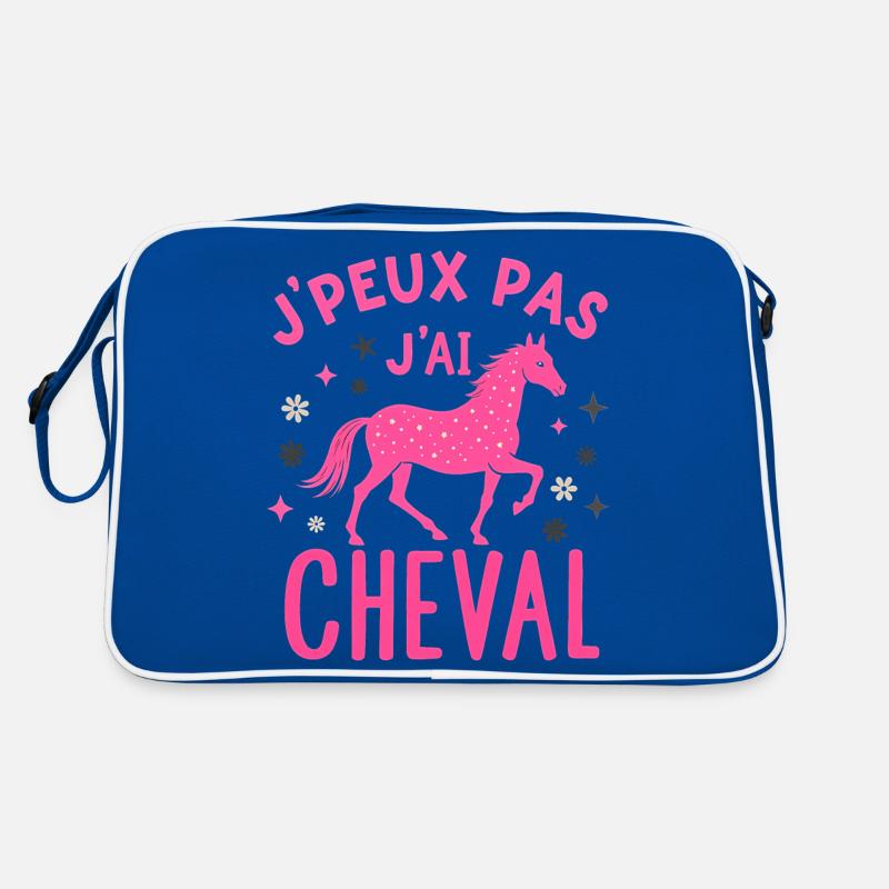 J'Peux Pas J'Ai Cheval Rose, fleur Sac Retro