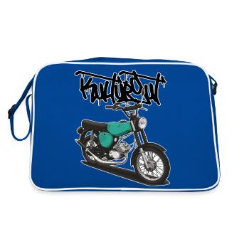 S51 (turquoise) // Illustration - Sac Retro - bleu/blanc - Dos