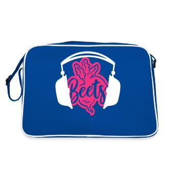 Headphone Beets Music Pun Lovers - Retro Bag - blue/white - Back