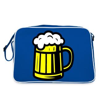 Chope à bière en verre à bière - Sac Retro - bleu/blanc - Dos