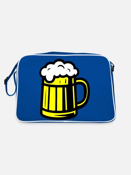 Chope à bière en verre à bière - Sac Retro - bleu/blanc - Dos