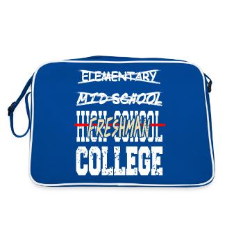 Funny High School Freshman Milestone Vibe - Retro Bag - blue/white - Back