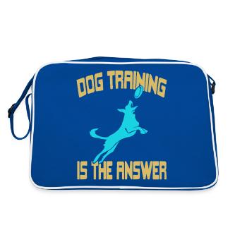 Dog Training Is The Answer Motivation For Canine - Retro Bag - blue/white - Back