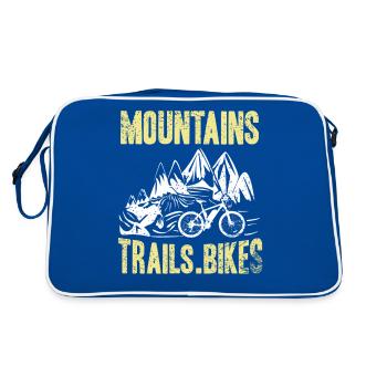 Mountains Trails Bikes MTB Adventure Trail Cycling - Retro Bag - blue/white - Back