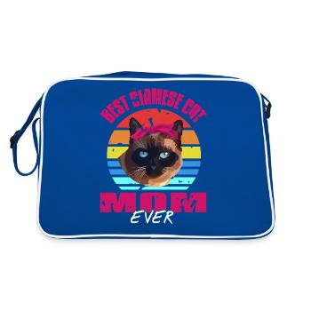 Meilleure maman chat siamois jamais style d’humour félin rétro - Sac Retro - bleu/blanc - Dos