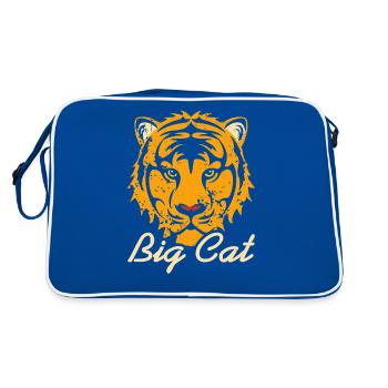 Wild Jungle Predator Tiger Face Artwork - Retro Bag - blue/white - Back