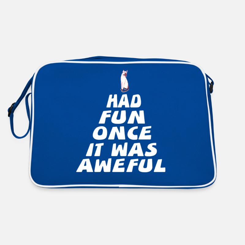Had Fun Once It Was Awful Cat Sarcasm Retro Tasche