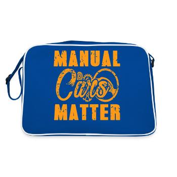 Manual Cars Matter Driving Purist Stick Shift - Retro Tasche - Blau/Weiß - Hinten