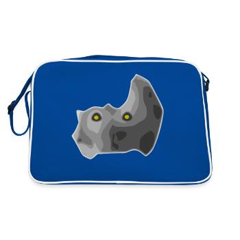 Katzenartig - Retro Tasche - Blau/Weiß - Hinten
