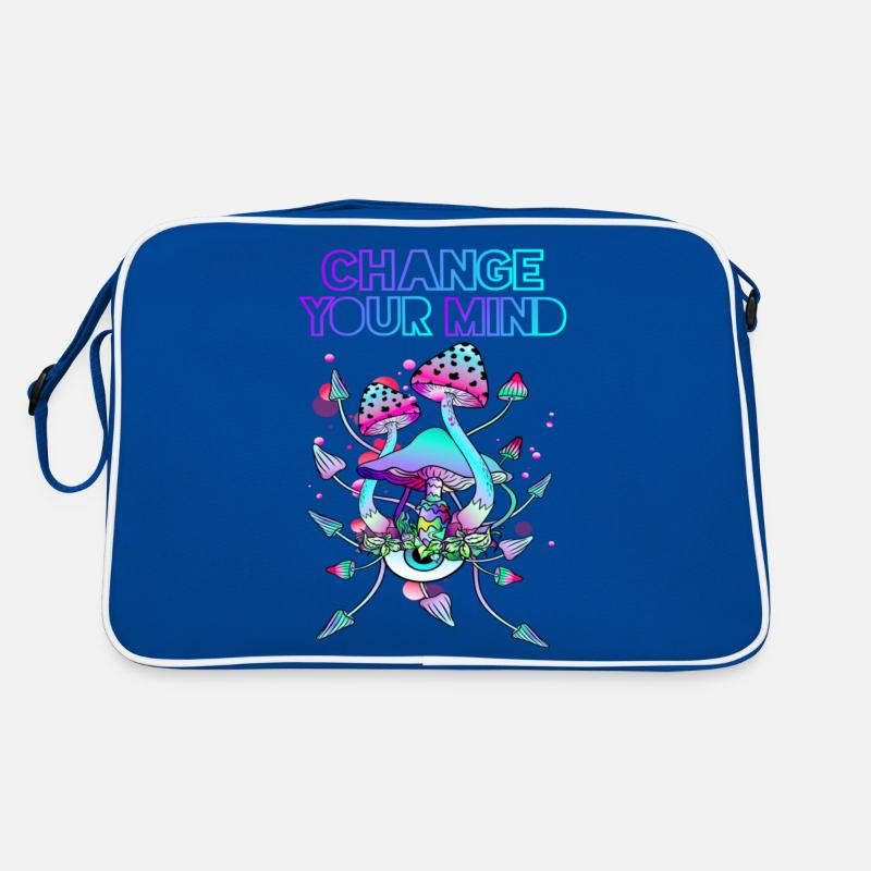 Psychedelic Mushroom Art - Change Yor Mind Retro Bag