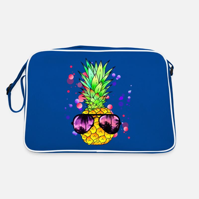 Colorful pineapple art Retro Bag