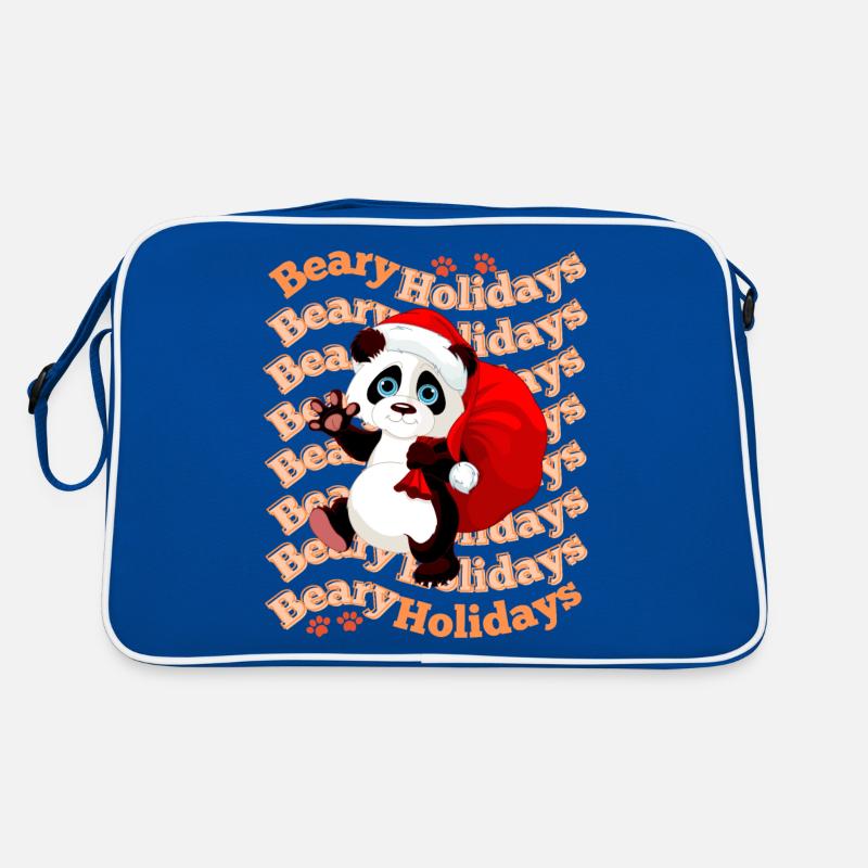 BEARY URLAUB - Retro Tasche - Blau/Weiß