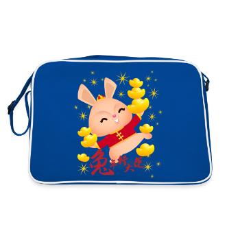 PROSPERITY RABBIT - Retro Bag - blue/white - Back