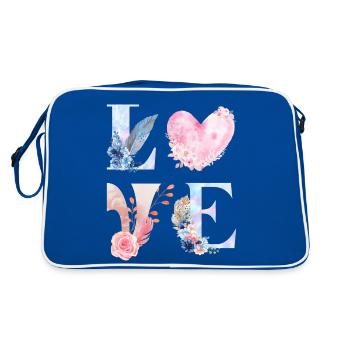 LIEBE - Retro Tasche - Blau/Weiß - Hinten