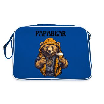 Papa Bear fier Papa papa fier papa - Sac Retro - bleu/blanc - Dos