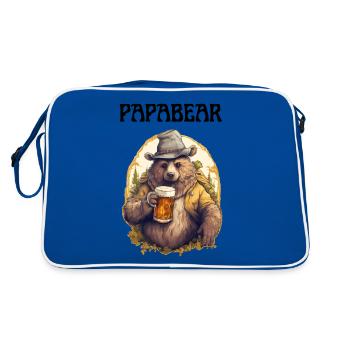Papa Bear fier Papa papa fier papa - Sac Retro - bleu/blanc - Dos