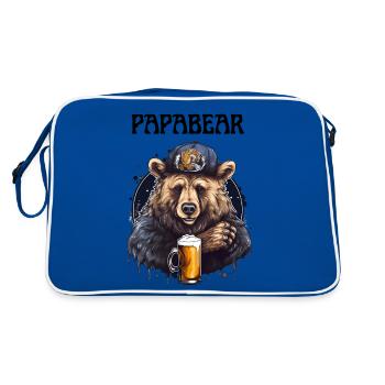 Papa Bear fier Papa papa fier papa - Sac Retro - bleu/blanc - Dos
