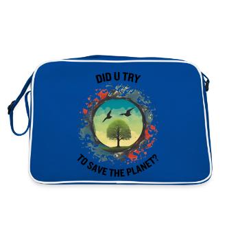 AVEZ-VOUS ESSAYÉ DE SAUVER LA PLANÈTE - Sac Retro - bleu/blanc - Dos