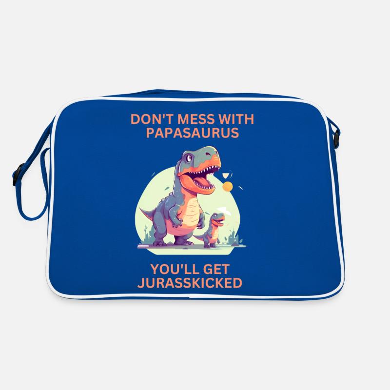 Witziges Papa Papasaurus Dino Dinosaurier Geschenk Retro Tasche
