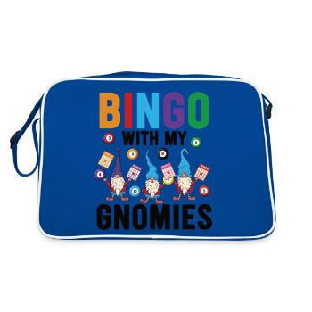 Bingo Mit Meinen Gnomies Lustiges Bingo - Retro Tasche - Blau/Weiß - Hinten