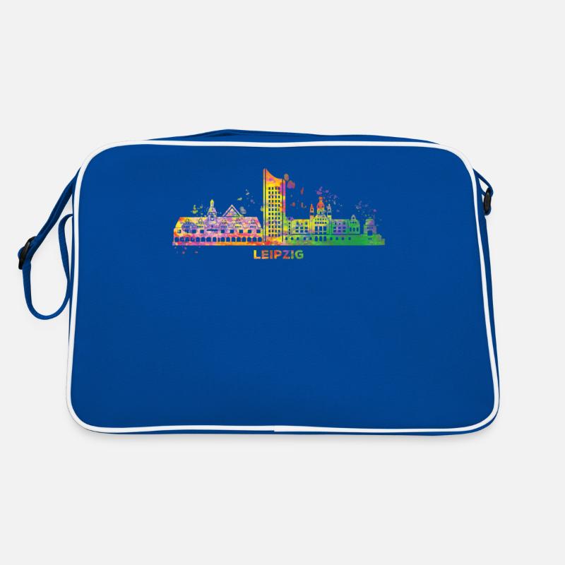 Leipzig Skyline Colorful Cityscape Leipzig Retro Bag