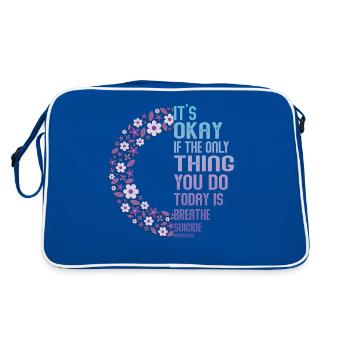Guerrier pour la santé mentale Violet et turquoise - Sac Retro - bleu/blanc - Dos