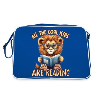 Tous les enfants cool lisant le lion - Sac Retro - bleu/blanc - Dos