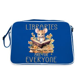 Libraries are for everyone Librarians - Retro Bag - blue/white - Back