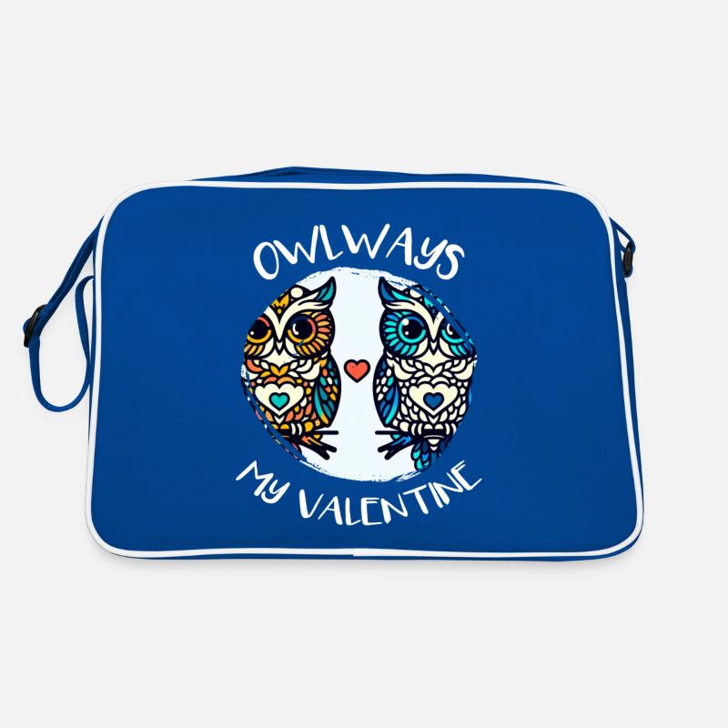 Owlways my Valentine Eule Retro Tasche
