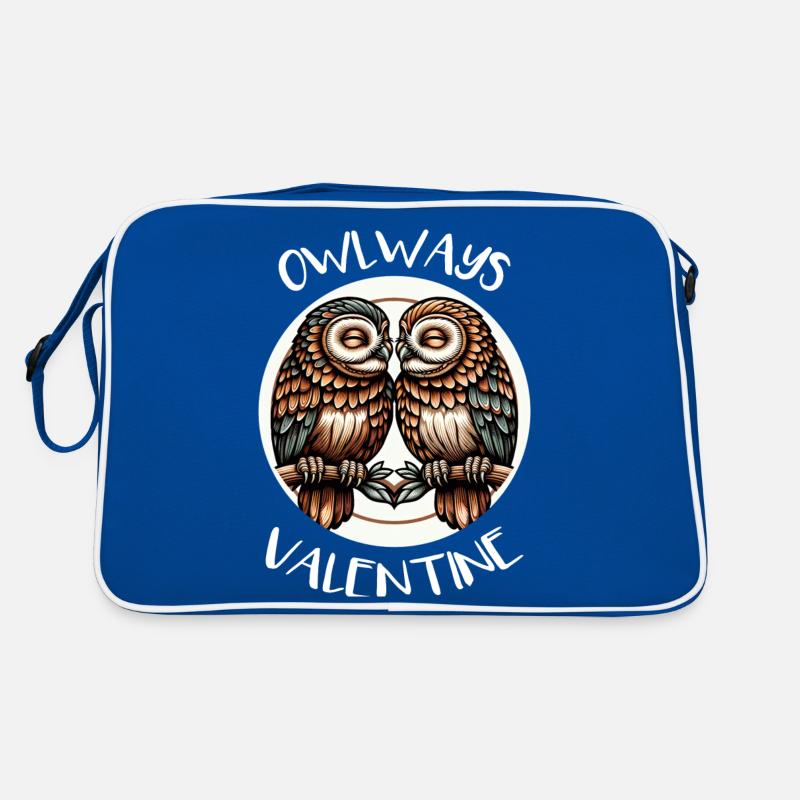 Owlways my Valentine Eule Retro Tasche
