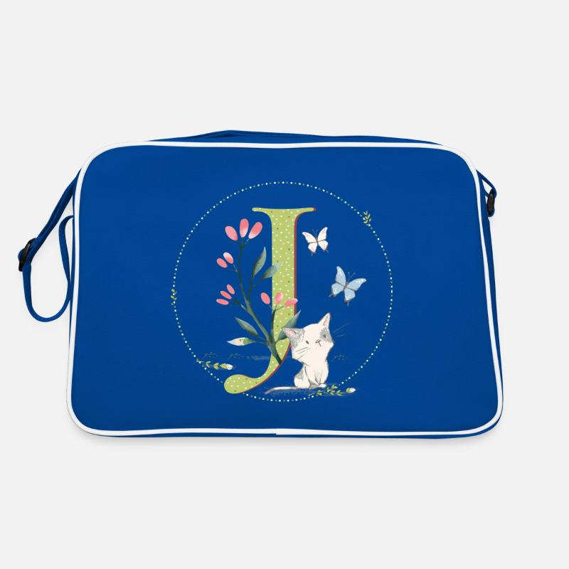 Initial letter J with cat Retro Bag