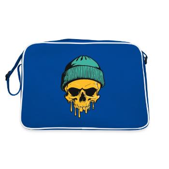 skull - Retro Bag - blue/white - Back