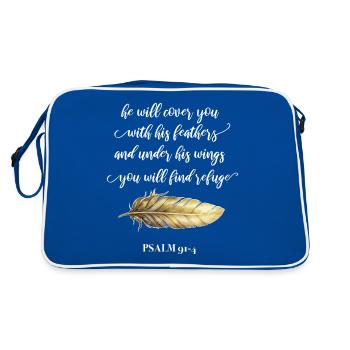 Citation chrétienne - Sac Retro - bleu/blanc - Dos