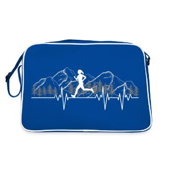 Lebensenergie Laufen Frau - Retro Tasche - Blau/Weiß - Hinten
