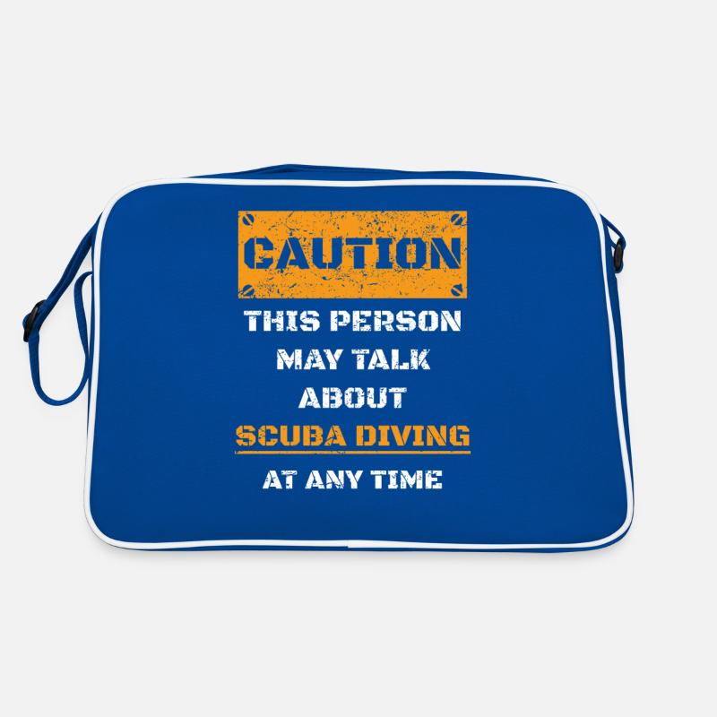 CAUTION WARNING TALK ABOUT HOBBY Scuba diving Retro Bag