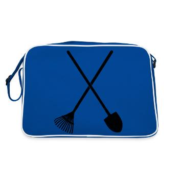 Pelle et râteau - Sac Retro - bleu/blanc - Dos