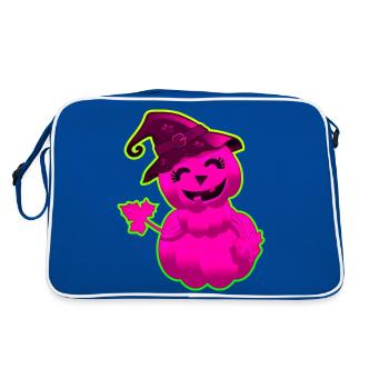 Mignonne Citrouille d'Halloween - Rose - Sac Retro - bleu/blanc - Dos