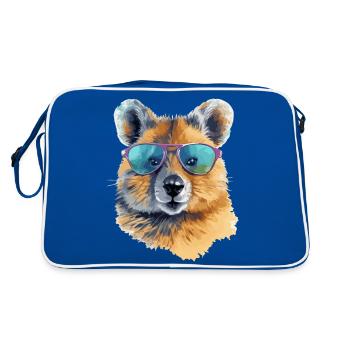 Miki le quokka à lunettes - Sac Retro - bleu/blanc - Dos
