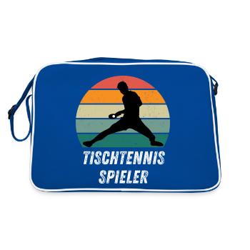 Tischtennisspieler - Retro Tasche - Blau/Weiß - Hinten
