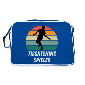 Tischtennisspieler - Retro Tasche - Blau/Weiß - Hinten